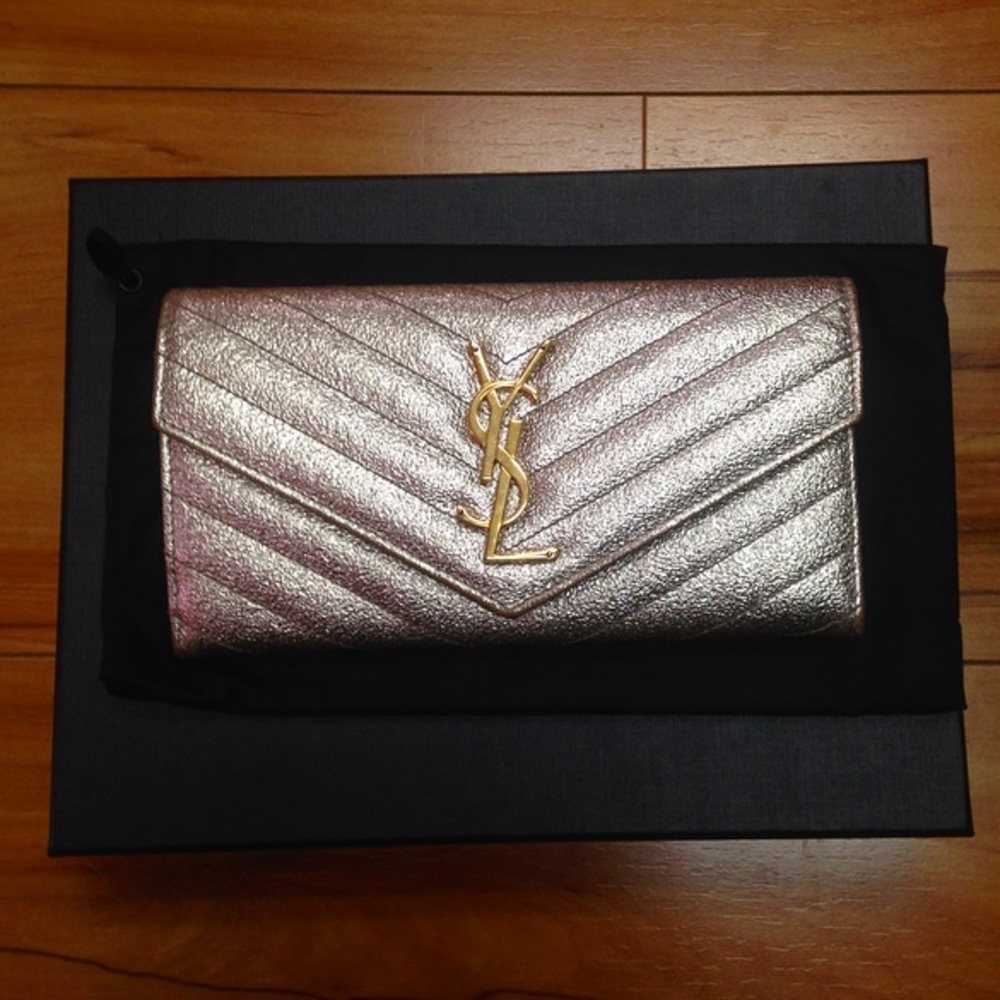 🛑TRADED🛑metallic YSL small clutch/wallet